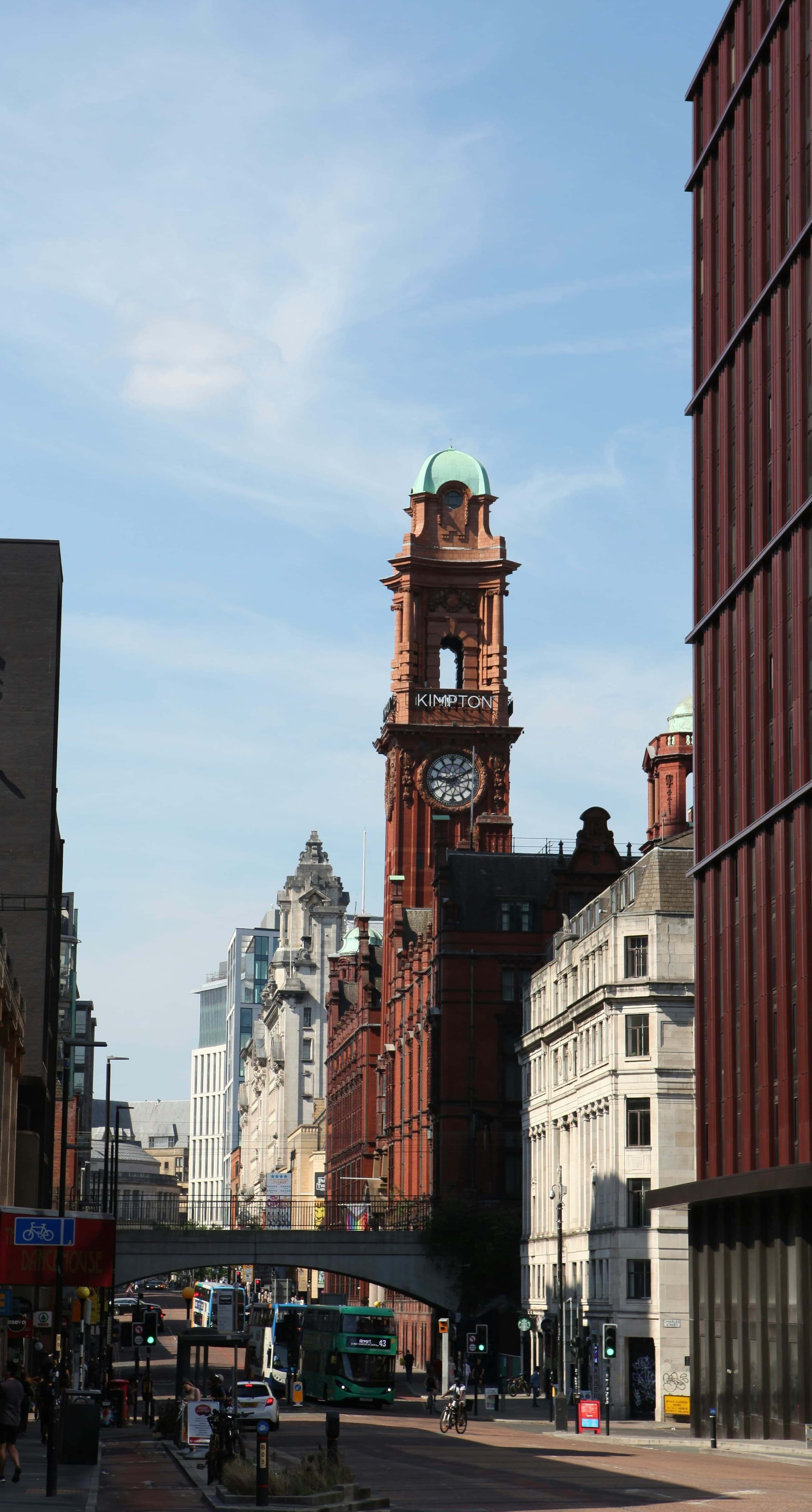 kimpton tower from oxford road manchester northern cultural